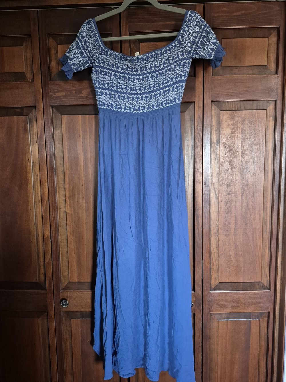Promesa Blue Striped Off-Shoulder Top - Picture 6 of 7